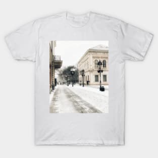 Vintage city winter in Belgrade T-Shirt